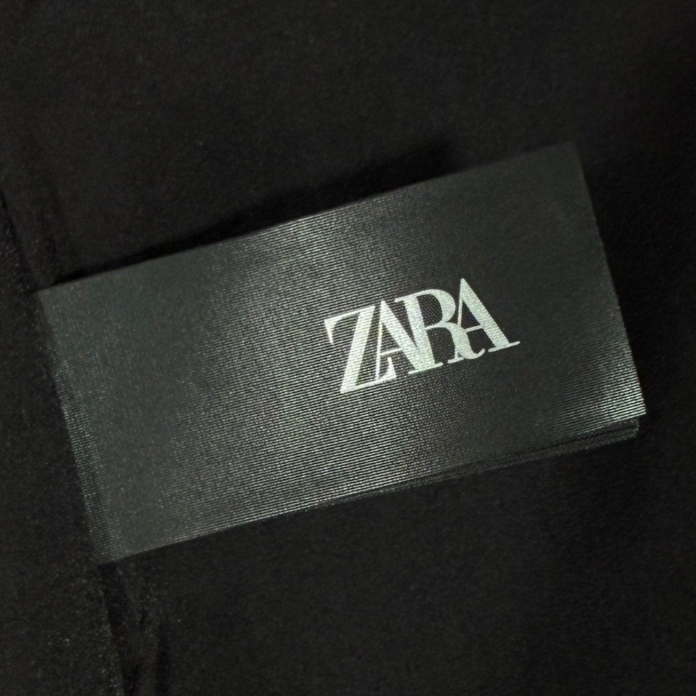 Zara Black Embroidered Fringe Wrap‎ Skirt Sarong Cover Up Women's L NWT - Picture 6 of 7